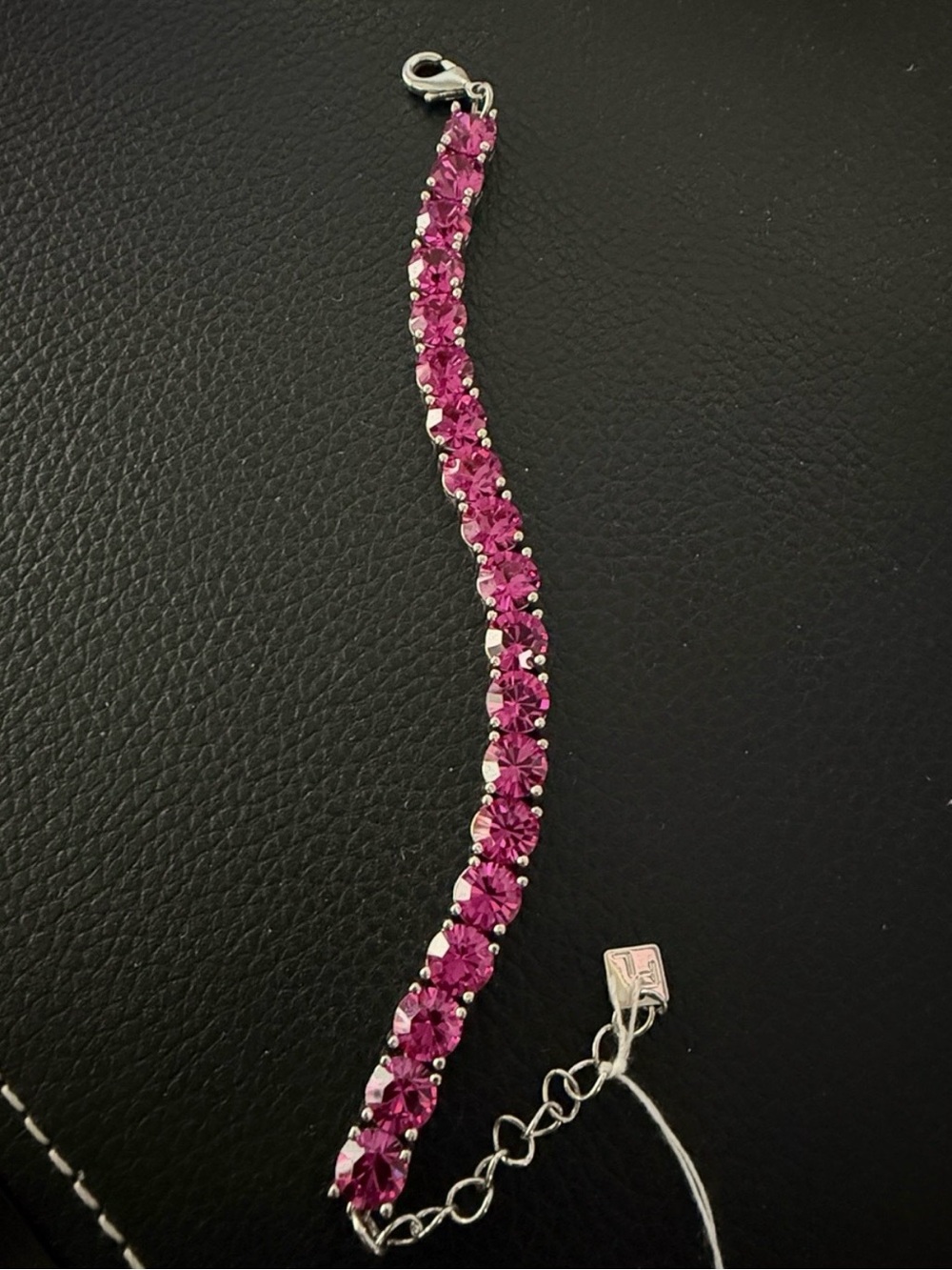 Park Lane Fuchsia in Silver Impression Bracelet